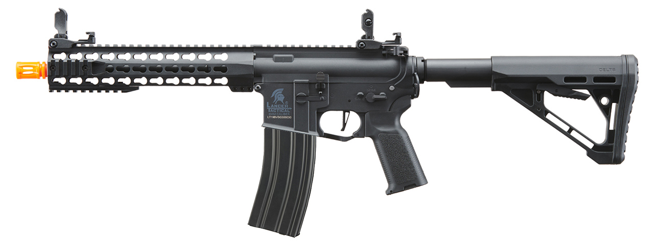 Lancer Tactical Gen 3 10" KeyMod M4 Carbine Airsoft AEG Rifle with Delta Stock (Color: Black)