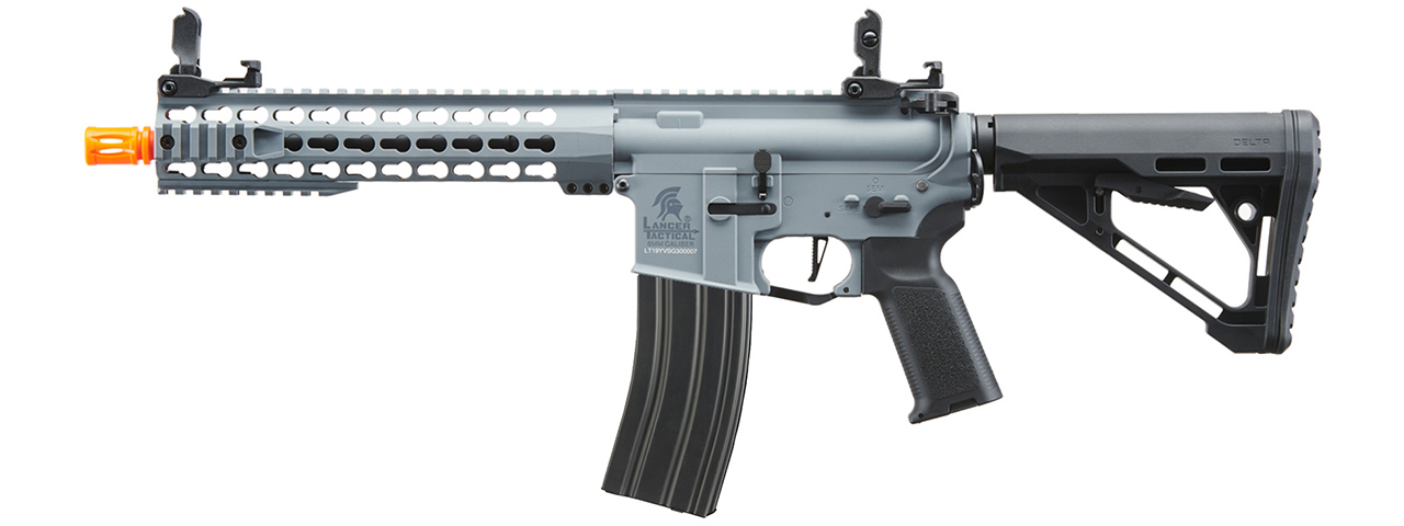 Lancer Tactical Gen 3 10" KeyMod M4 Carbine Airsoft AEG Rifle with Delta Stock (Color: Grey)