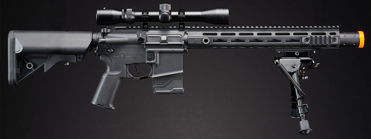 Lancer Tactical Gen 2 Hellion M-LOK 13" DMR M4 AEG Airsoft Rifle w/ Mock Suppressor - (Black)