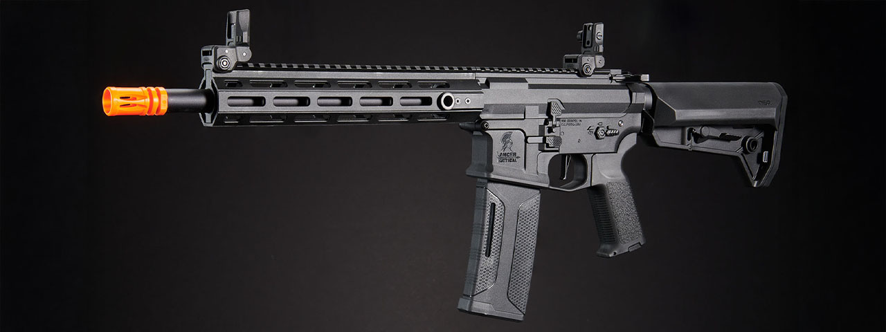 Lancer Tactical Gen 3 Hellion M-LOK 10" M4 AEG w/ Ambidextrous NSR Receiver, NSR Stock - (Black)