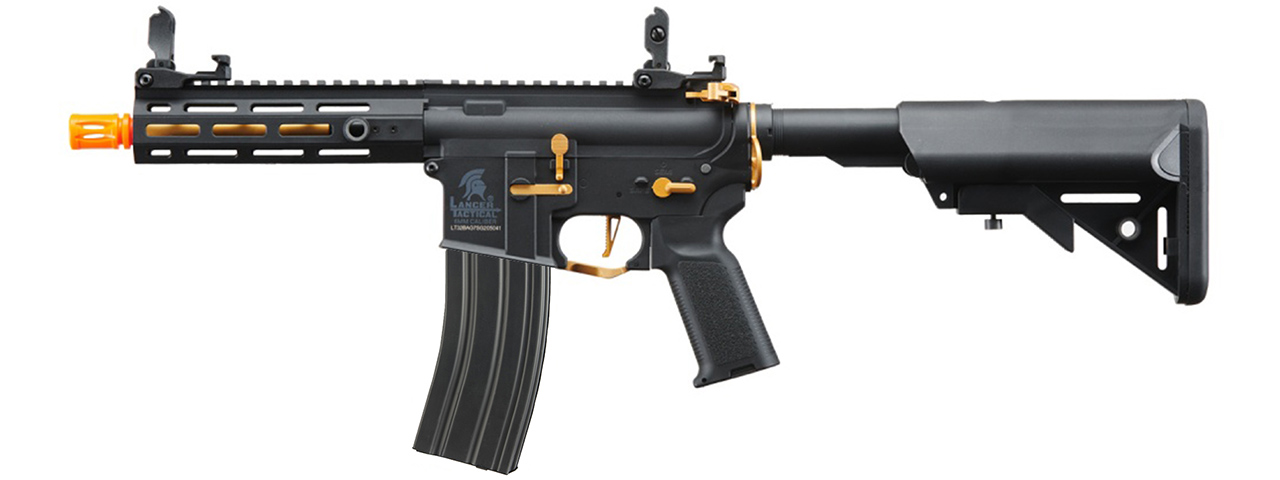 Lancer Tactical Gen 2 Hellion M-LOK 7" Airsoft M4 AEG Core Series (Color: Black & Gold)(No Battery and Charger)