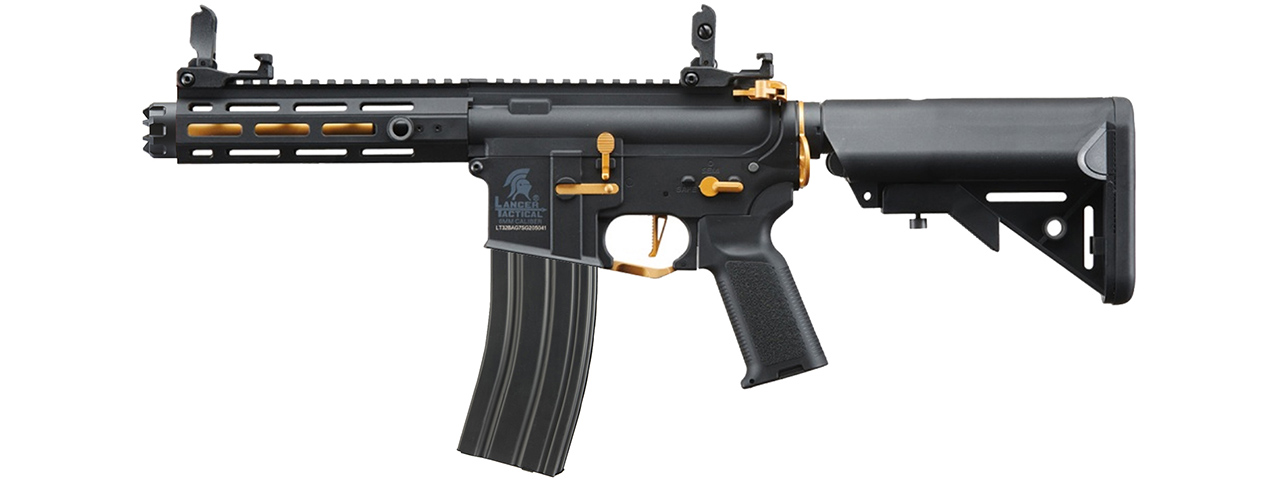 Lancer Tactical Gen 2 Hellion M-LOK 7" Airsoft M4 AEG Core Series (Color: Black & Gold)(No Battery and Charger)
