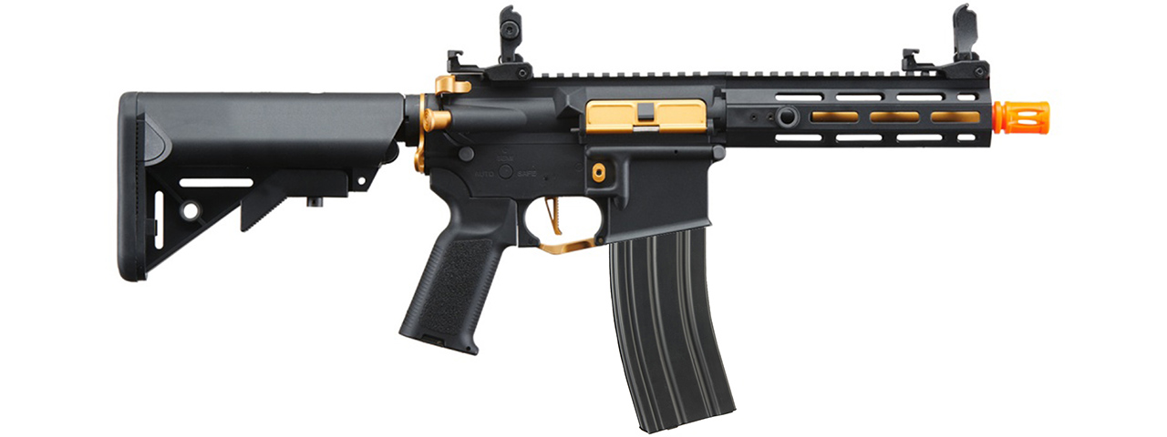 Lancer Tactical Gen 2 Hellion M-LOK 7" Airsoft M4 AEG Core Series (Color: Black & Gold)(No Battery and Charger)