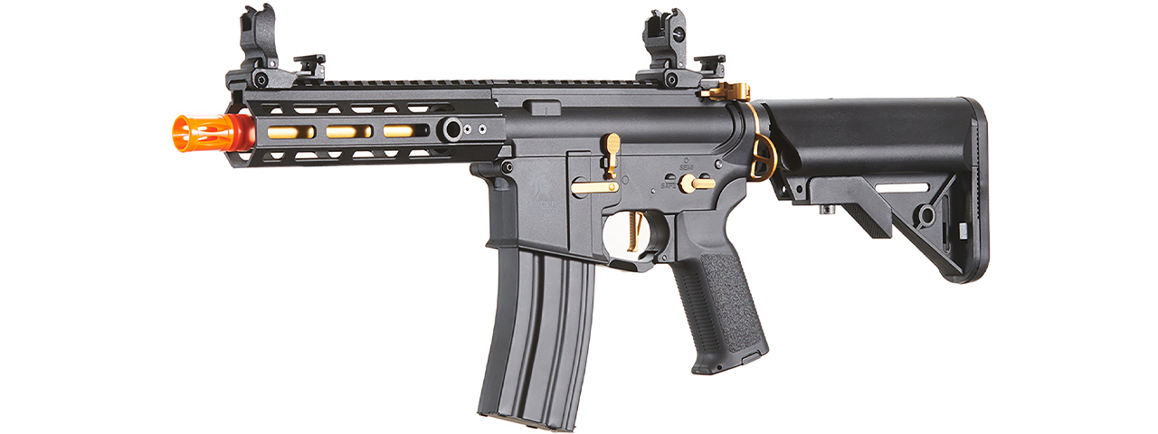 Lancer Tactical Gen 2 Hellion M-LOK 7" Airsoft M4 AEG (Color: Black & Gold)(Battery and Charger Included)