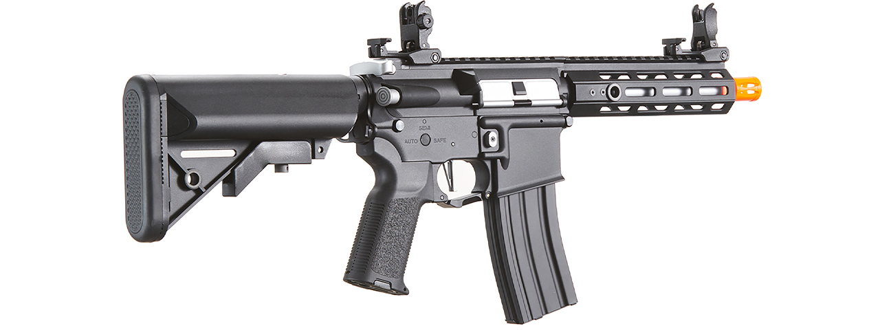 Lancer Tactical Gen 2 Hellion M-LOK 7" Airsoft M4 AEG Core Series (Color: Black & Silver)(No Battery and Charger)