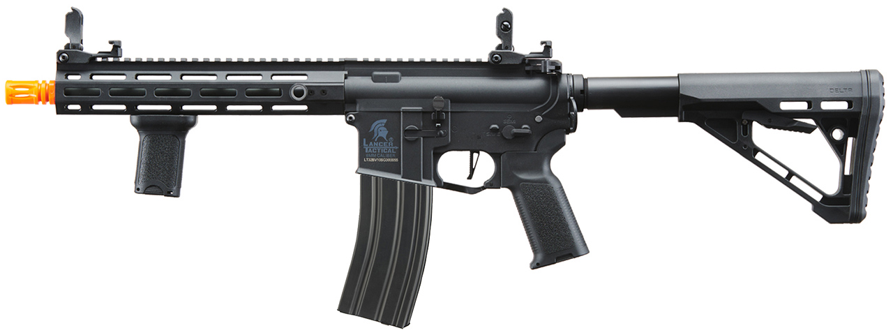 Lancer Tactical Gen 3 Hellion M-LOK 10" Airsoft M4 AEG with Delta Stock (Color: Black)