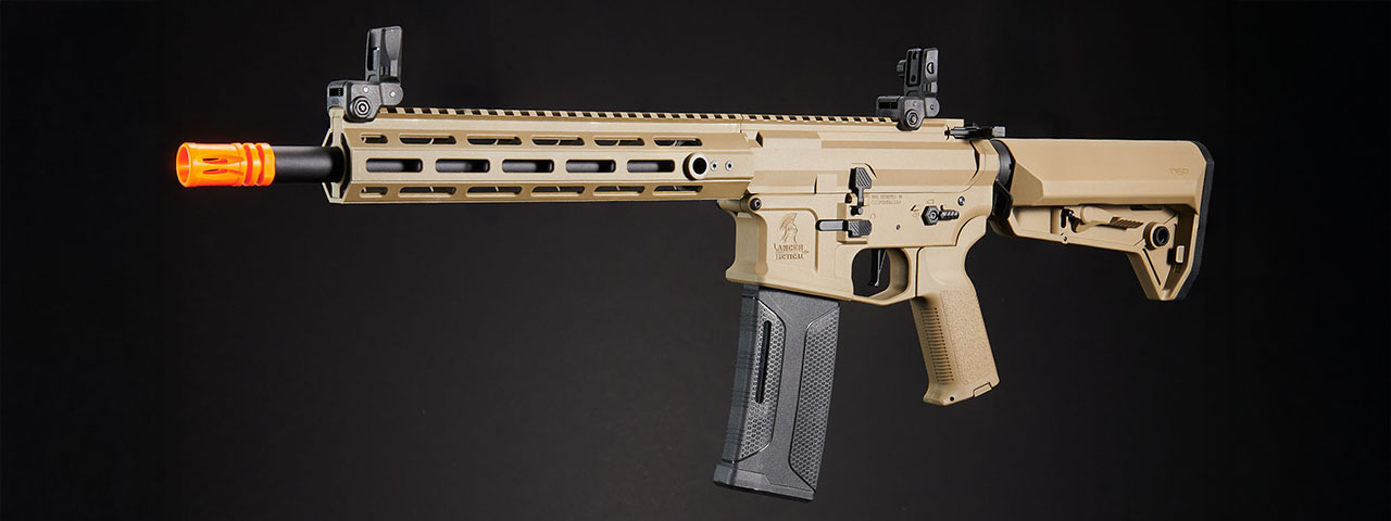Lancer Tactical Gen 2 Hellion M-LOK 10" M4 AEG w/ Ambidextrous NSR Receiver & NSR Stock - (Tan)