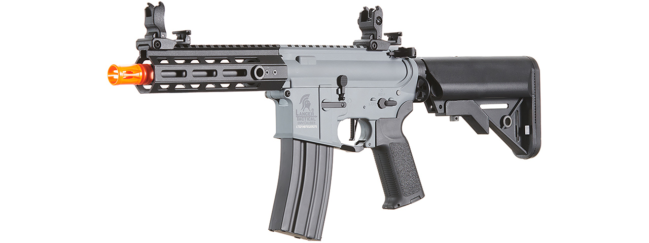Lancer Tactical Gen 2 Hellion M-LOK 7" Airsoft M4 AEG (Color: Grey & Black)(Battery and Charger Included)