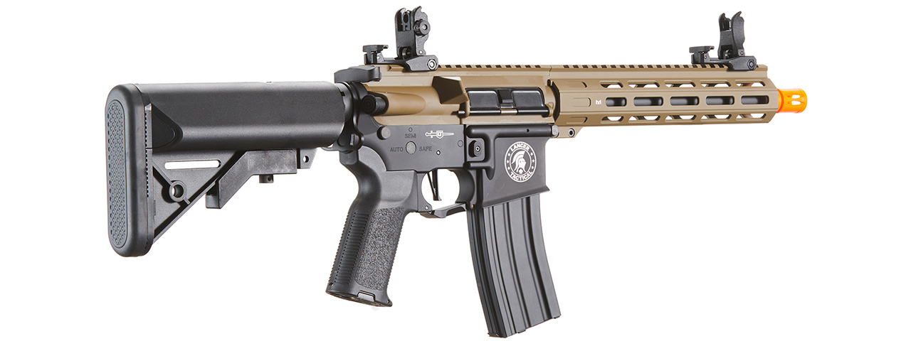 Lancer Tactical Viking 10" M-LOK Proline Series M4 Airsoft Rifle w/ Crane Stock (Color: FDE Upper Receiver & Black Lower)