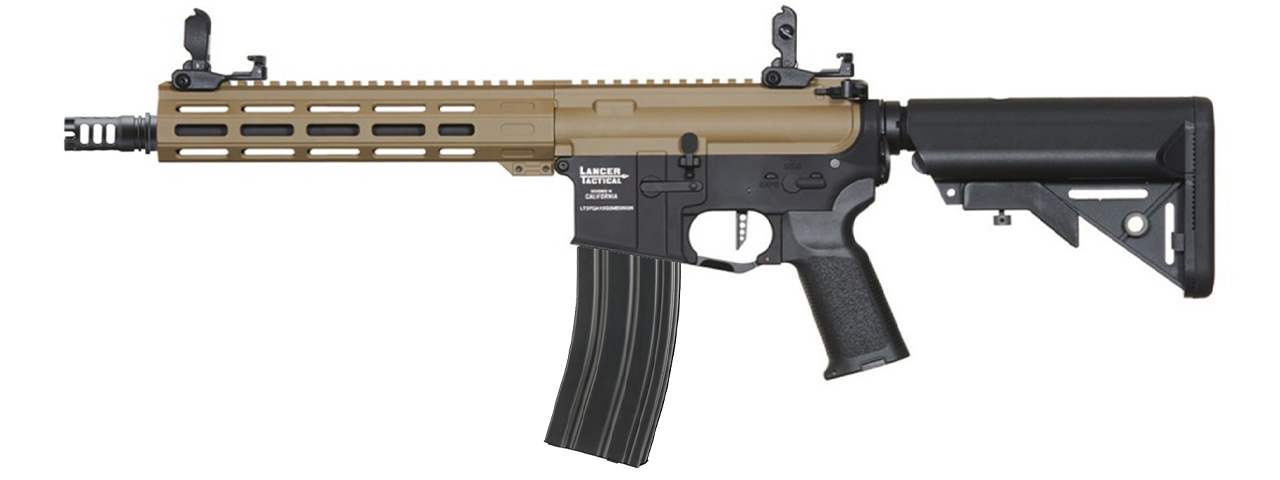 Lancer Tactical Viking 10" M-LOK Proline Series M4 Airsoft Rifle w/ Crane Stock (Color: FDE Upper Receiver & Black Lower)