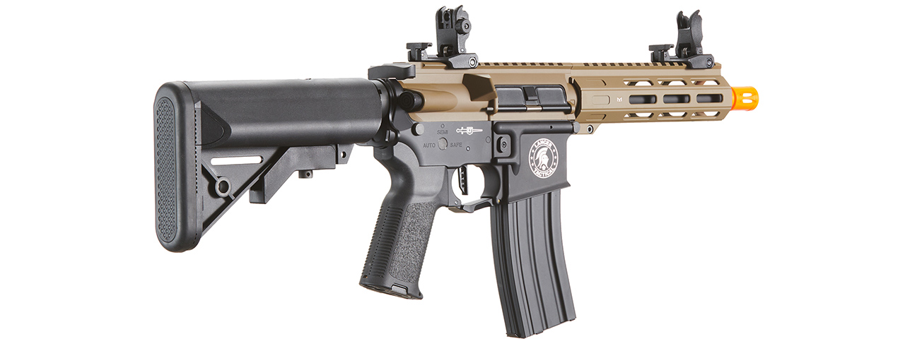 Lancer Tactical Viking 7" M-LOK Proline Series M4 Airsoft Rifle w/ Crane Stock (Color: FDE Upper Receiver & Black Lower)