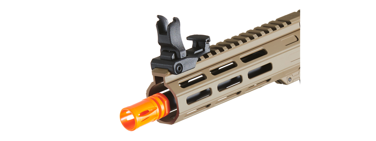 Lancer Tactical Viking 7" M-LOK Proline Series M4 Airsoft Rifle w/ Crane Stock (Color: FDE Upper Receiver & Black Lower)