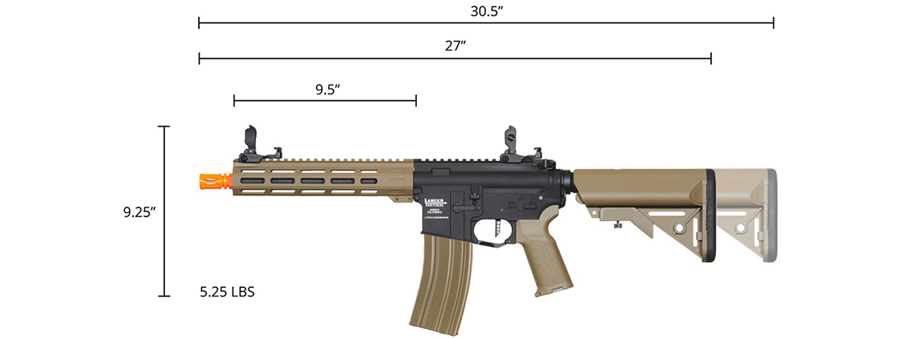Lancer Tactical Viking 10" M-LOK Proline Series M4 Airsoft Rifle w/ Crane Stock (Color: Two-Tone)