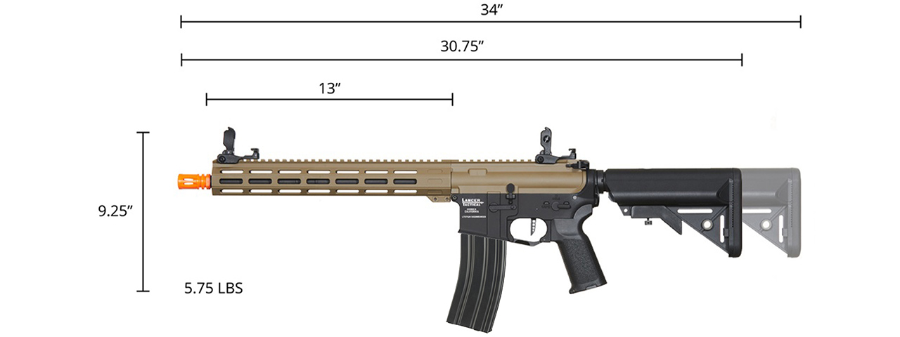 Lancer Tactical Viking 13" M-LOK Proline Series M4 Airsoft Rifle w/ Crane Stock (Color: Two-Tone)