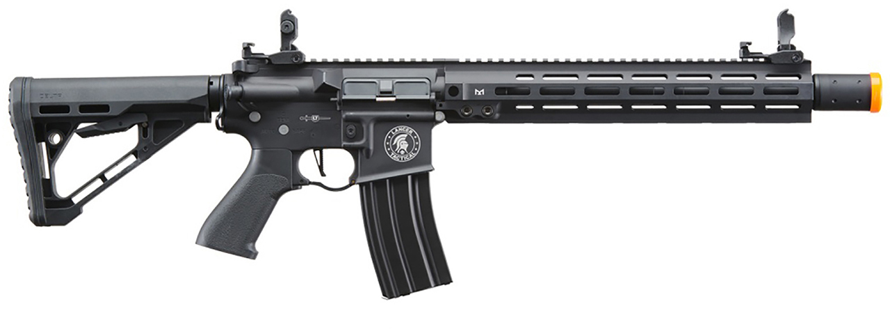 Lancer Tactical Blazer 13" M-LOK Proline Series M4 Airsoft Rifle with Delta Stock & Mock Suppressor (Color: Black)