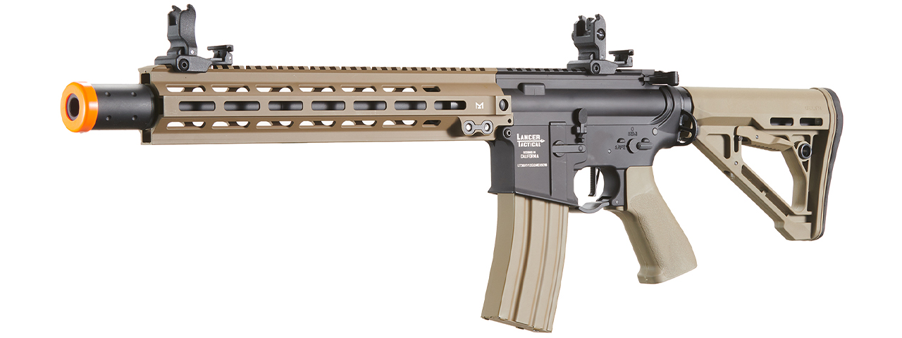 Lancer Tactical Blazer 13" M-LOK Proline Series M4 Airsoft Rifle with Delta Stock & Mock Suppressor (Color: Two-Tone)