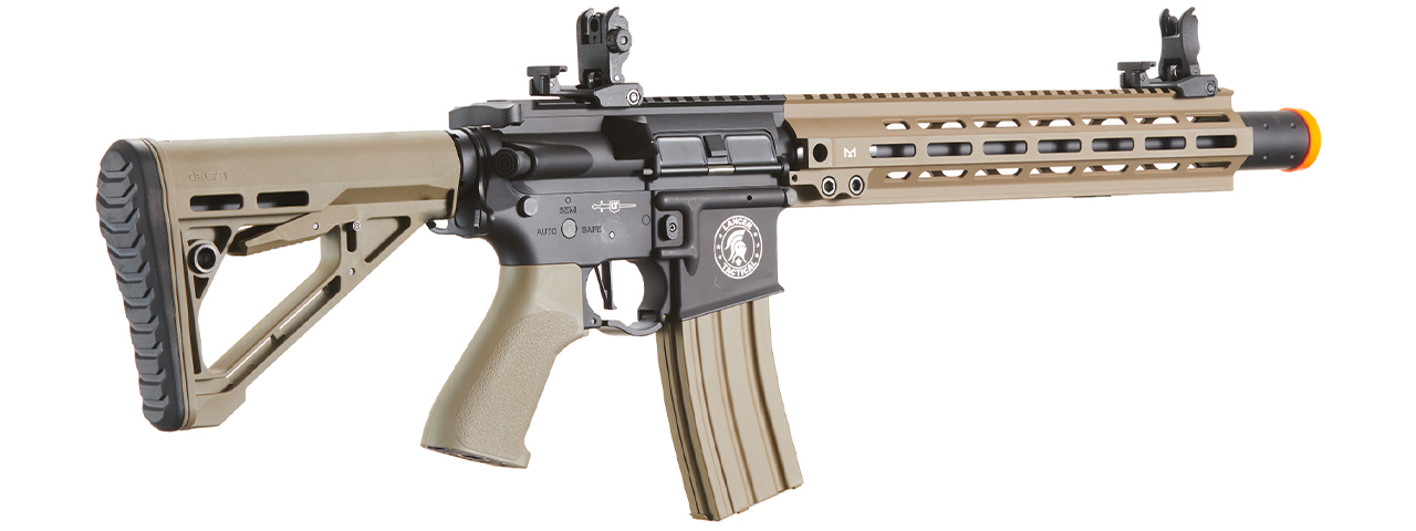 Lancer Tactical Blazer 13" M-LOK Proline Series M4 Airsoft Rifle with Delta Stock & Mock Suppressor (Color: Two-Tone)