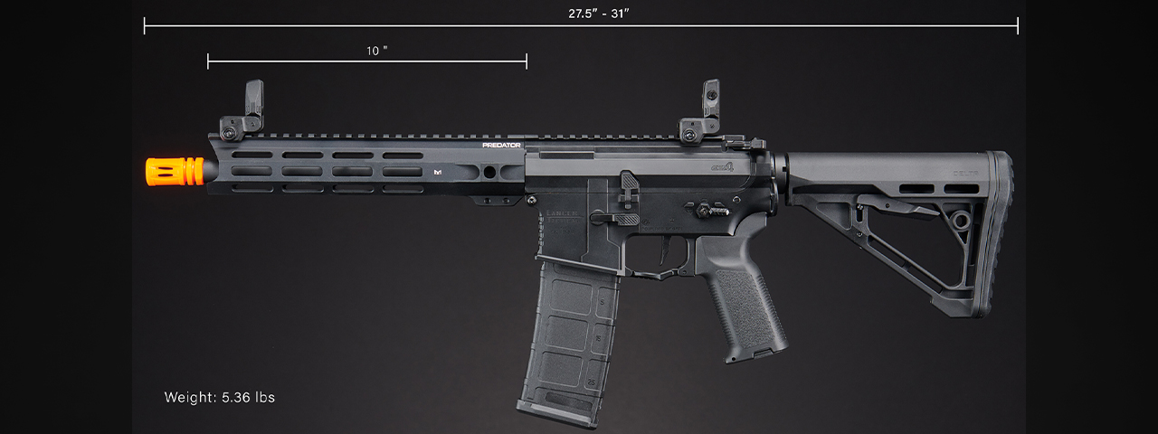 Lancer Tactical Gen 4 Predator 10" SBR AEG w/ Aster II Bluetooth ETU (Black)