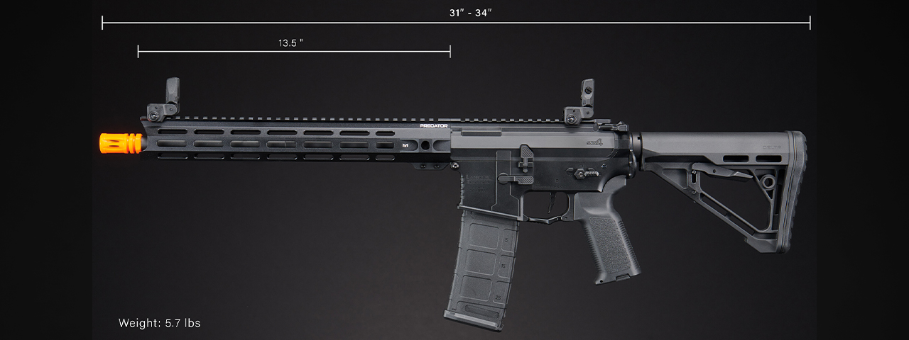Lancer Tactical Gen 4 Predator 13" Carbine AEG w/ Aster II Bluetooth ETU (Black)