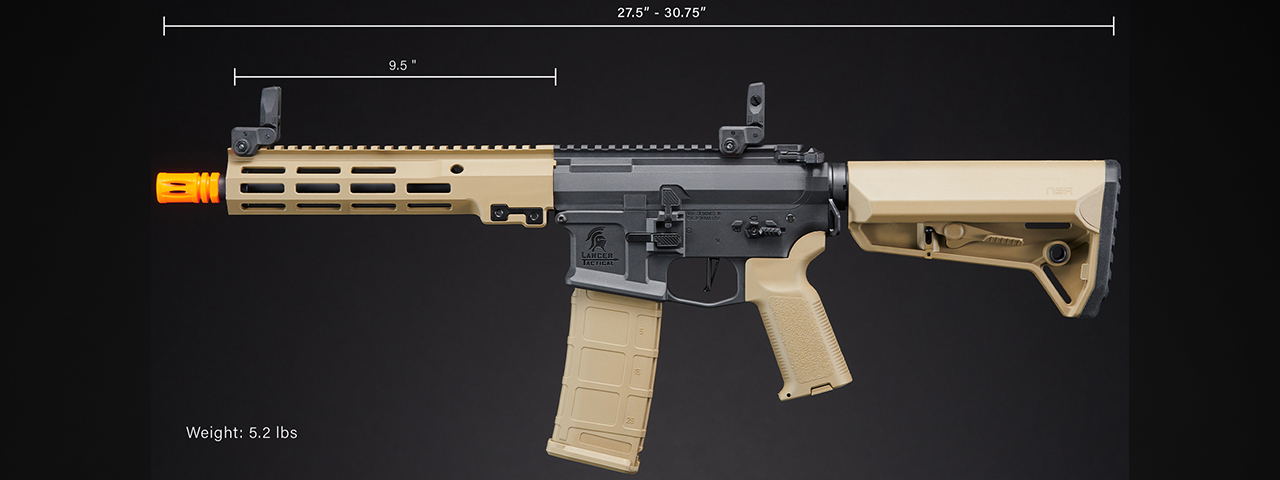 Lancer Tactical Gen 2 Stalker 10" M4 AEG Airsoft Rifle (Black/Tan)