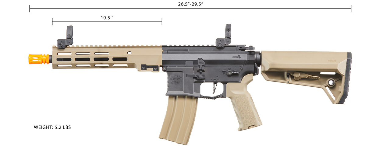 Lancer Tactical Gen 4 Stalker 10" M4 AEG Airsoft Rifle - (Tan)