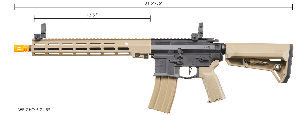 Lancer Tactical Gen 4 Stalker 13" M4 AEG Airsoft Rifle - (Tan)