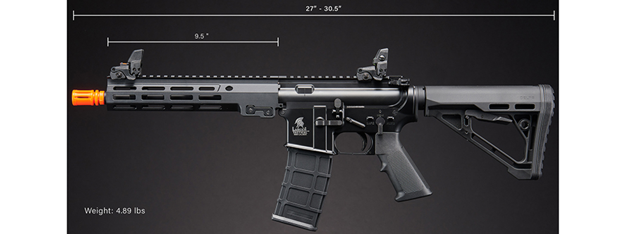 Lancer Tactical Block 3 9.5" Gas Blowback Full Metal Airsoft Rifle w/ MLOK Rail by Golden Eagle - (Black)