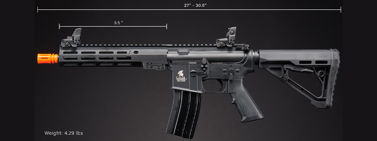 Lancer Tactical Block 3 9.5" Gas Blowback Polymer Airsoft Rifle w/ MLOK Rail by Golden Eagle - (Black)