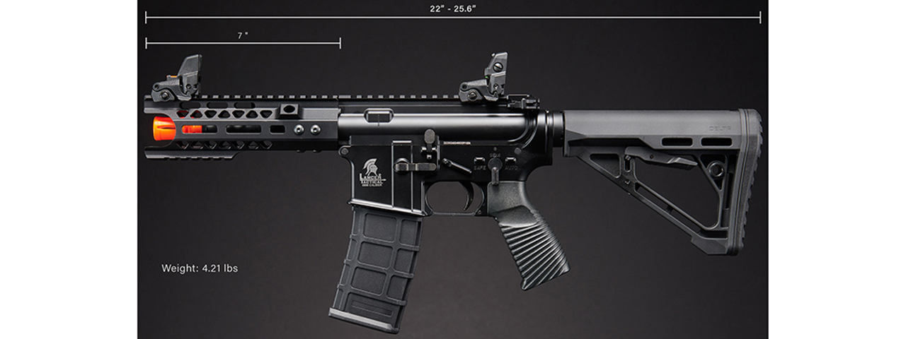 Lancer Tactical Wirecutter M4 Shorty 7" Gas Blowback Full Metal Airsoft Rifle w/ MLOK Rail by Golden Eagle - (Black)