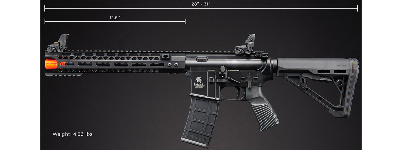 Lancer Tactical Wirecutter M4 12" Gas Blowback Full Metal Airsoft Rifle w/ MLOK Rail by Golden Eagle - (Black)