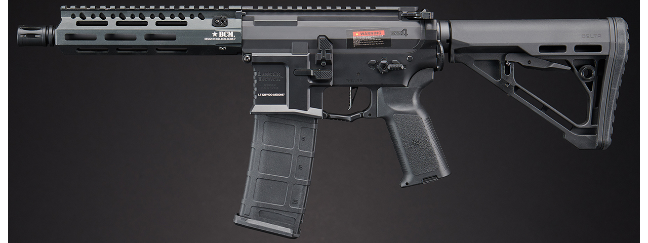 Lancer Tactical Gen 4 Predator SBR AEG w/ BCM Gunfighter 7" Rail System & Nebula II ETU (Black)