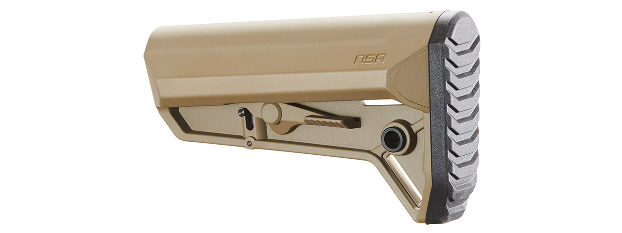 Lancer Tactical Adjustable NSR AEG Rifle Stock Without Buffer Tube - (Tan)