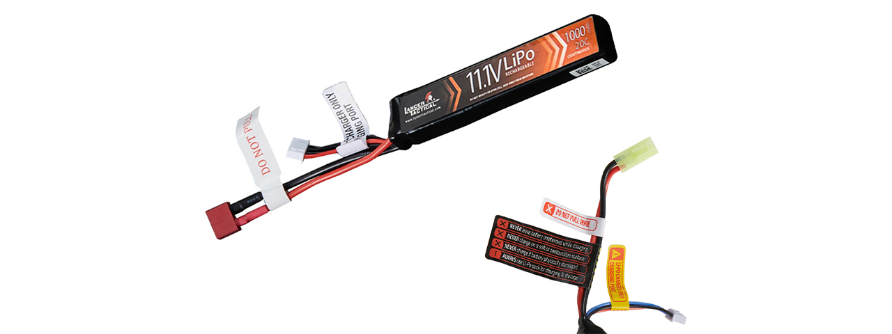 Lancer Tactical 11.1v 1000mAh 15C Stick LiPo Battery (Deans Connector)