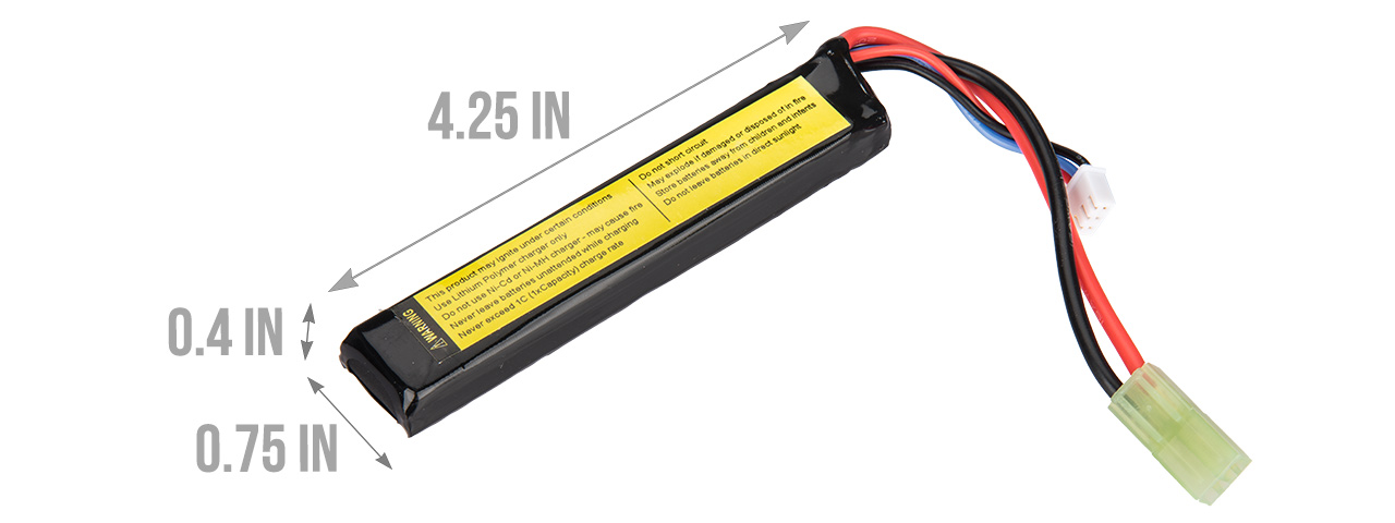 Lancer Tactical 7.4V 1100mAh 15C Stick Lipo Battery