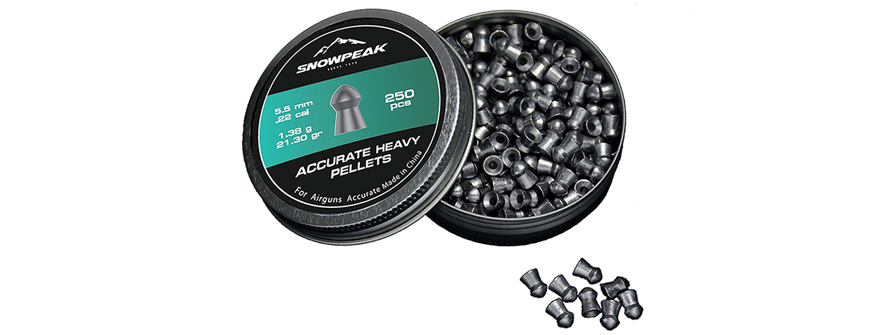SnowPeak 250CT Accurate Heavy Pellet 5.5MM Caliber Air Gun Pellets (Dome Head)