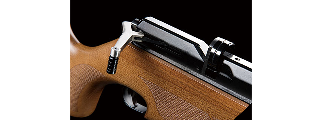 SnowPeak M16 PCP 4.5mm/5.5mm/6.35mm Caliber Air Gun - (Black/Wood)