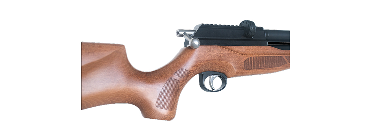 SnowPeak M25W PCP 4.5mm/5.5mm/6.35mm Caliber Air Gun - (Black/Wood)