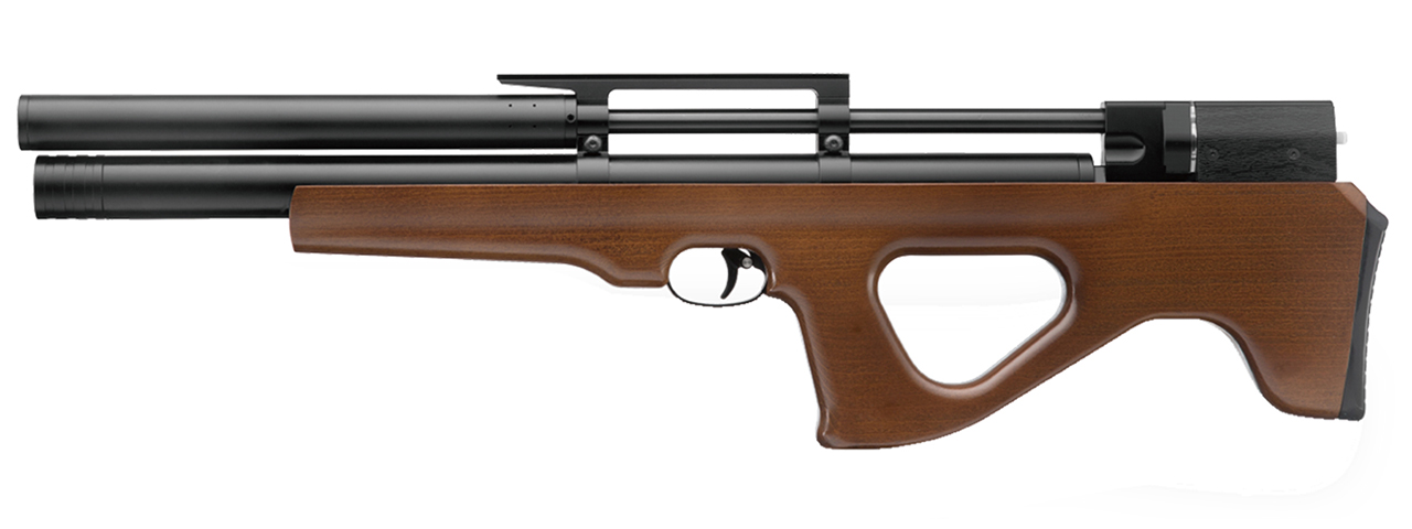 SnowPeak P15 PCP 4.5mm/5.5mm/6.35mm Caliber Air Gun - (Black/Wood)