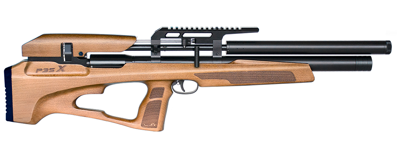 SnowPeak P35X PCP 4.5mm/5.5mm/6.35mm Caliber Air Gun - (Black/Wood)