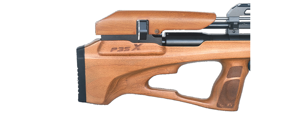 SnowPeak P35X PCP 4.5mm/5.5mm/6.35mm Caliber Air Gun - (Black/Wood)