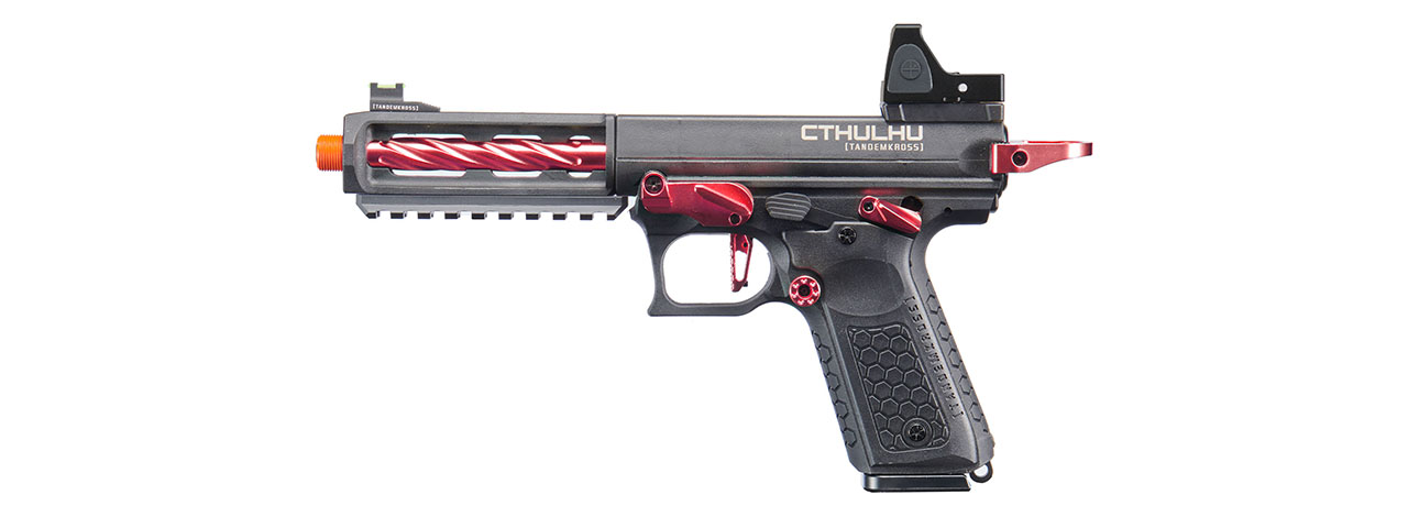 Lancer Tactical x Tandemkross CTHULHU Gas Blow Back Pistol w/ Red Dot Reflex Sight - (Black/Red)