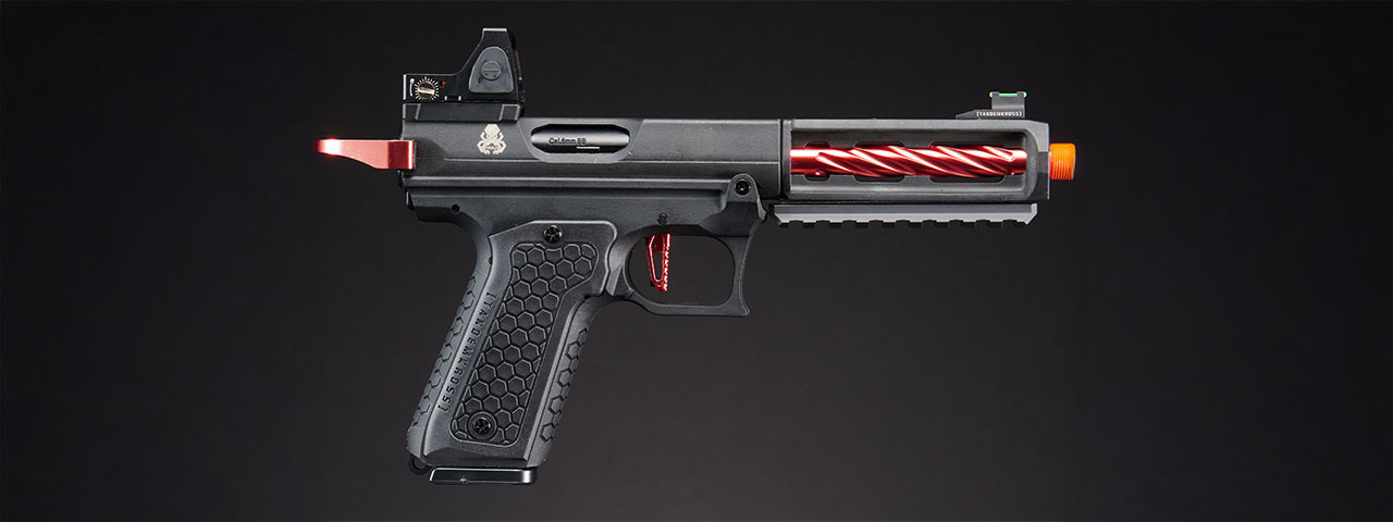 Lancer Tactical x Tandemkross CTHULHU Gas Blow Back Pistol w/ Red Dot Reflex Sight - (Black/Red)