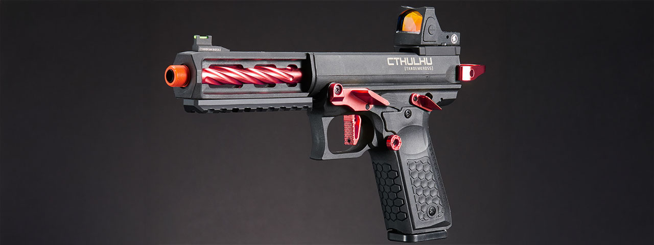 Lancer Tactical x Tandemkross CTHULHU Gas Blow Back Pistol w/ Red Dot Reflex Sight - (Black/Red)