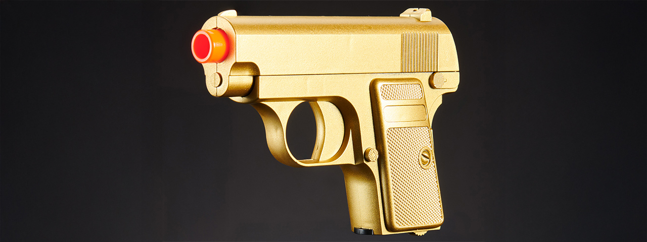 Lancer Tactical M222 Spring Powered Airsoft Pistol (Color: Gold)