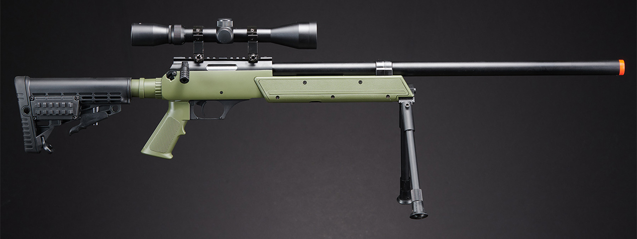 WELL SPEC-OPS MB13A APS SR-2 BOLT ACTION SNIPER RIFLE W/ SCOPE AND BIPOD (OD)
