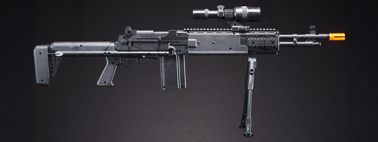 UK Arms Spring Sniper Rifle and P618 Pistol Combo with Laser and Flashlight (Color: Black)