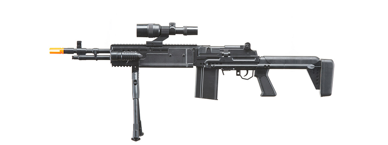 UK Arms Spring Sniper Rifle and P618 Pistol Combo with Laser and Flashlight (Color: Black)