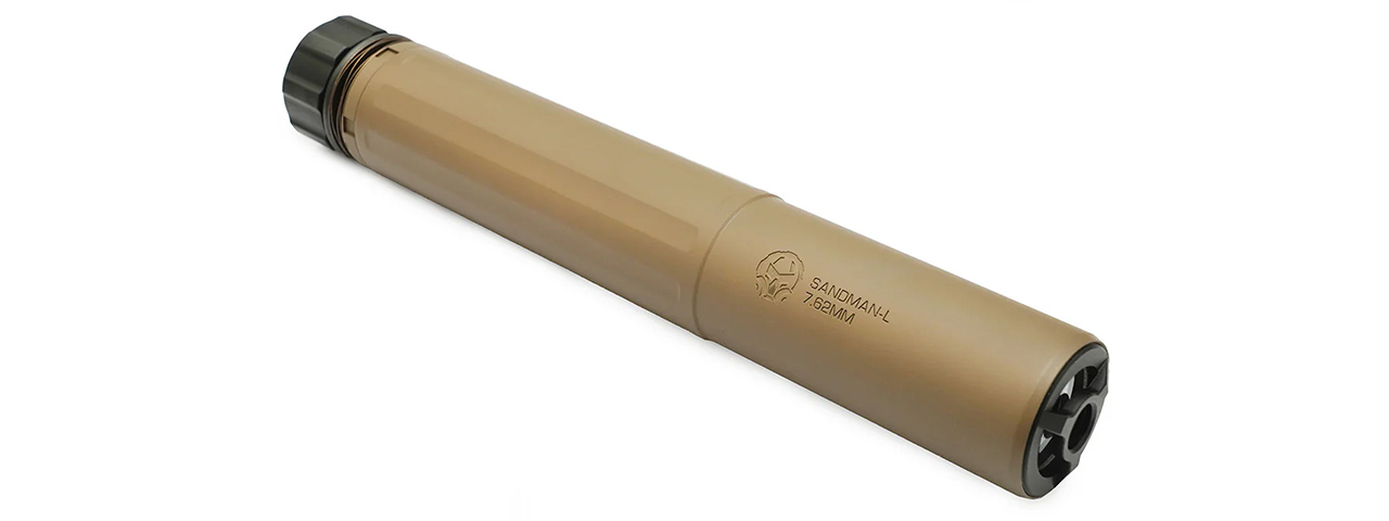 PTS Airsoft Dead Air Sandman-L Mock Suppressor w/ PTS Dead Air Keymo Flash Hider & Tracer - (FDE)