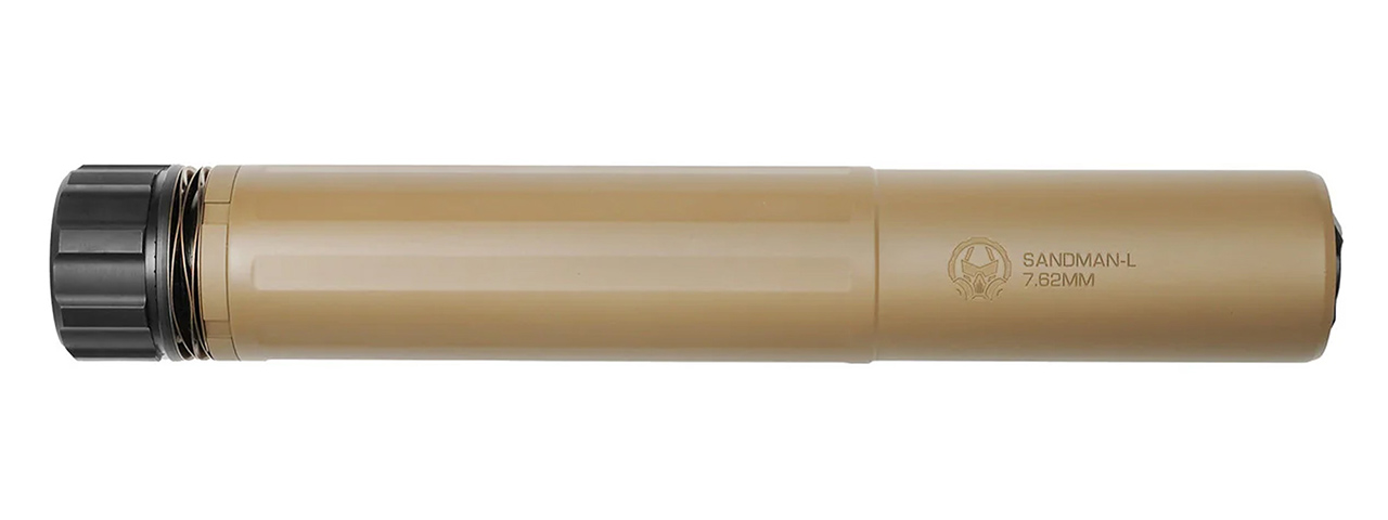 PTS Airsoft Dead Air Sandman-L Mock Suppressor w/ PTS Dead Air Keymo Flash Hider & Tracer - (FDE)