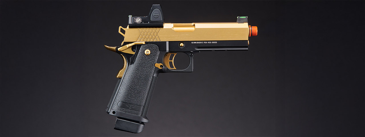Raven Airsoft 4.3 Hi Capa + Micro Red Dot - Black & Gold